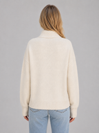 Zip Up Knitted Sweater – Soft Funnel Neck Knit Jacket
