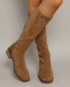 Suede Knee-High Boots