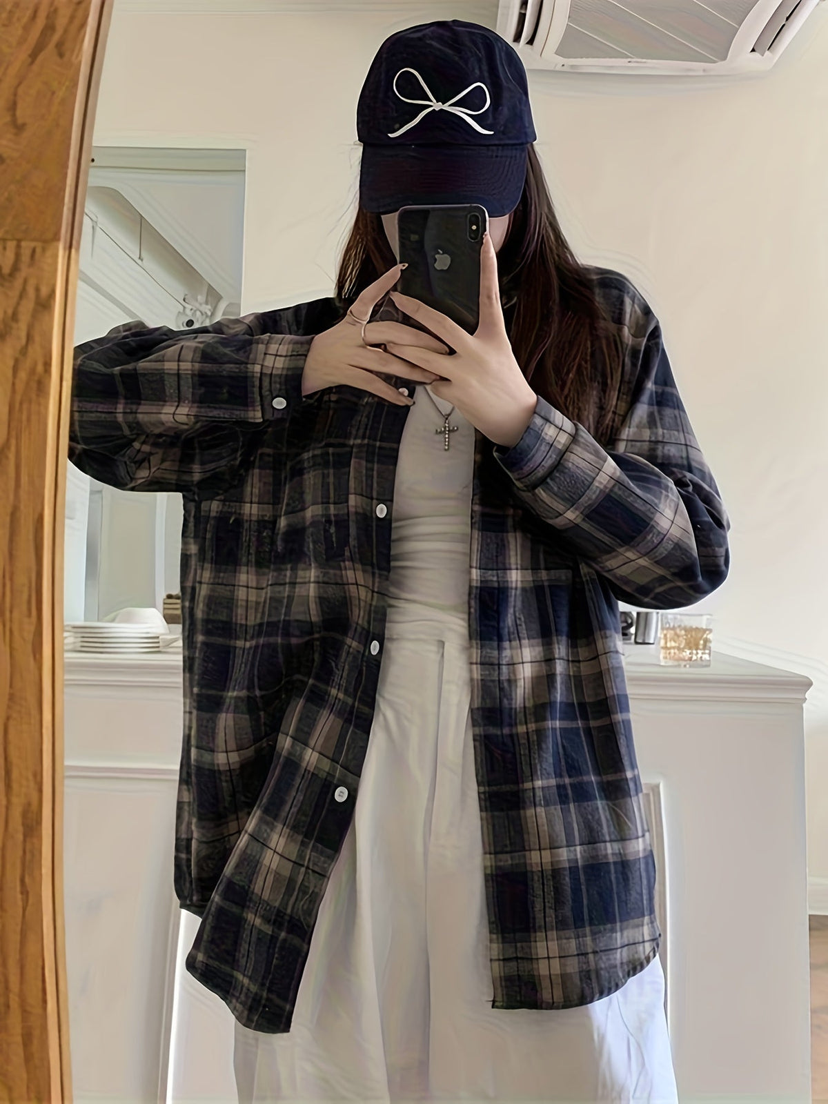 Overshirt Check Notched Collar