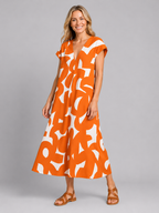 Abstract Print Maxi Dress