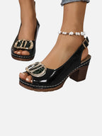Glossy Strap Heels