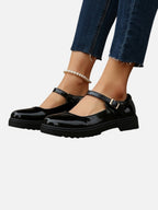 Leather Look Mary Jane Loafers
