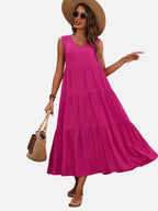 Tiered V-Neck Maxi Dress