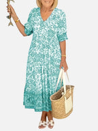 Floral V-Neck Midi Dress