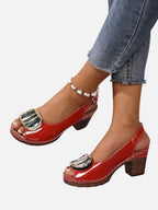 Glossy Strap Heels