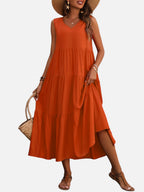 Tiered V-Neck Maxi Dress