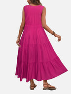 Tiered V-Neck Maxi Dress