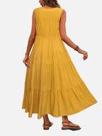 Tiered V-Neck Maxi Dress
