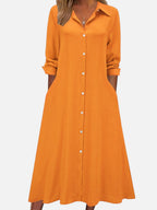 Button Front Midi Shirt Dress