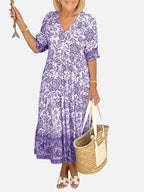 Floral V-Neck Midi Dress