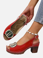 Glossy Strap Heels