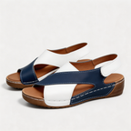 Two-Tone Wedge Sandals