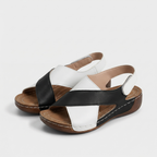 Two-Tone Wedge Sandals