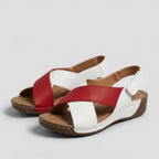 Two-Tone Wedge Sandals