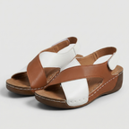 Two-Tone Wedge Sandals
