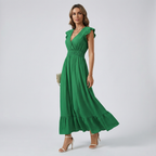 Shirred Waist Midi Dress