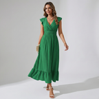 Shirred Waist Midi Dress