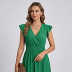 Shirred Waist Midi Dress