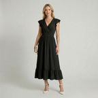 Shirred Waist Midi Dress
