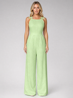 Jacquard Wide Leg Jumpsuit