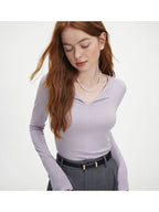 Claire – Slim V-Neck Knit Top