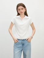 Clea – V-Neck Polo Tee