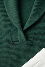 Sweater – women's relaxed ribbed V-neck — Green