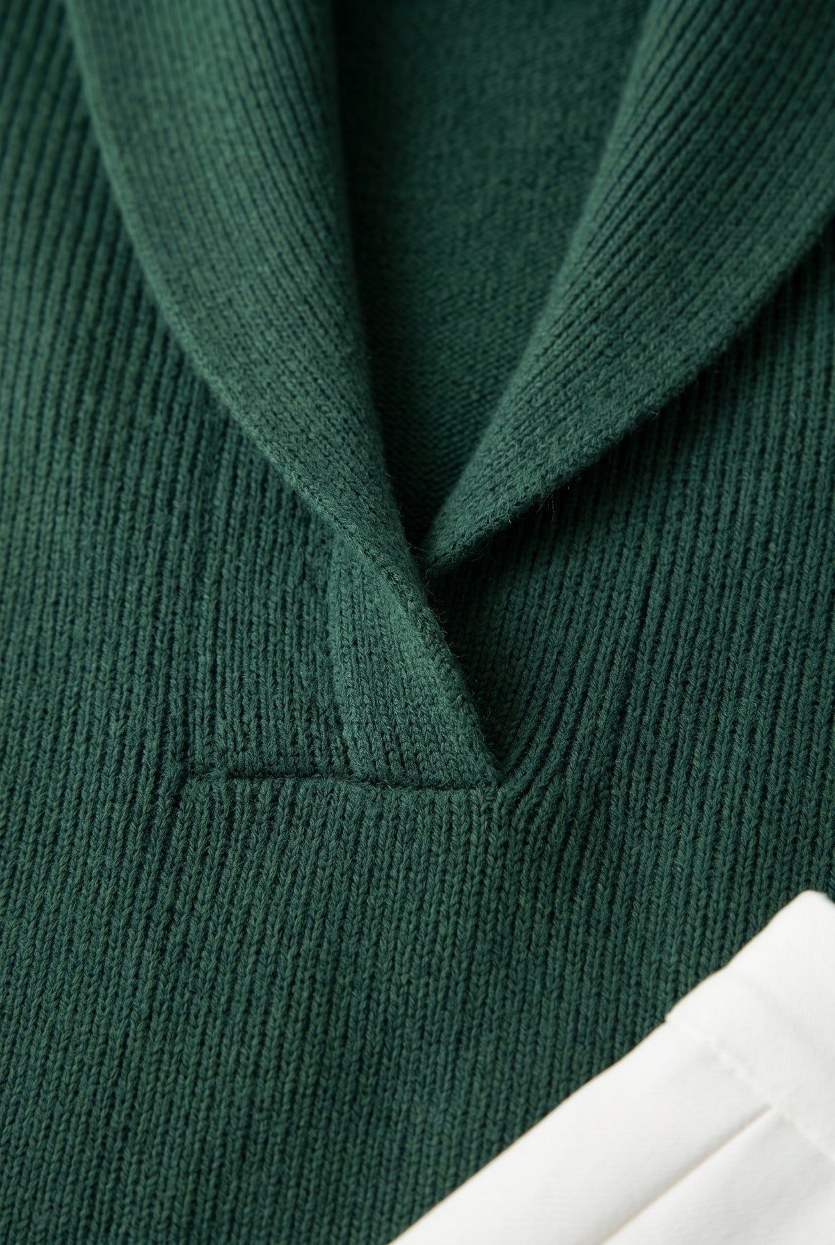 Sweater – women's relaxed ribbed V-neck — Green