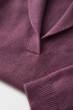 Sweater – women's relaxed ribbed V-neck — Purple