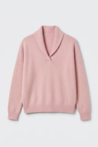 Sweater – women's relaxed ribbed V-neck — Pink