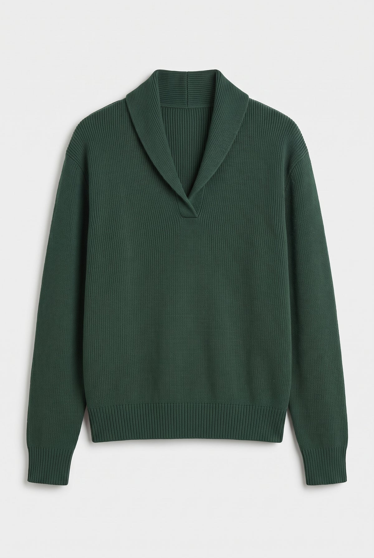 Sweater – women's relaxed ribbed V-neck — Green