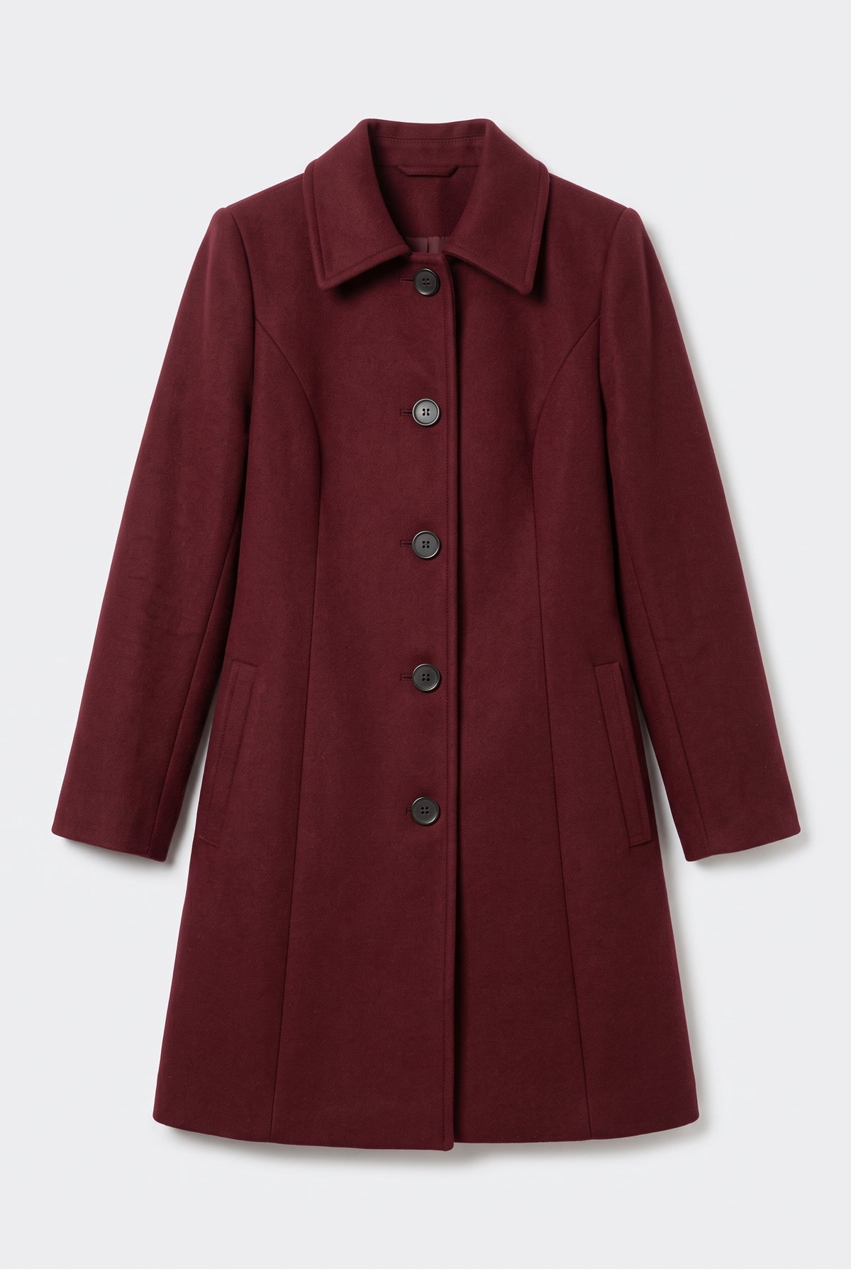 Jacket – Women's Regular Fit Fit & Flare Coat — Dark Red