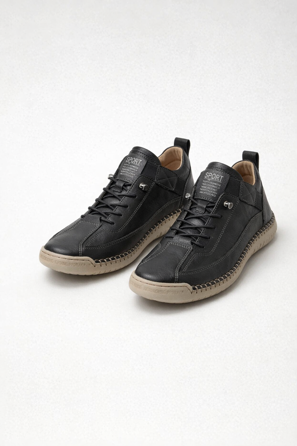 Shoes – Orthopedic Casual Sneakers, Regular Fit — Black Beige
