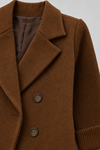 Knit Jacket – Women's Knit Sleeve Blazer Jacket — Dark Brown