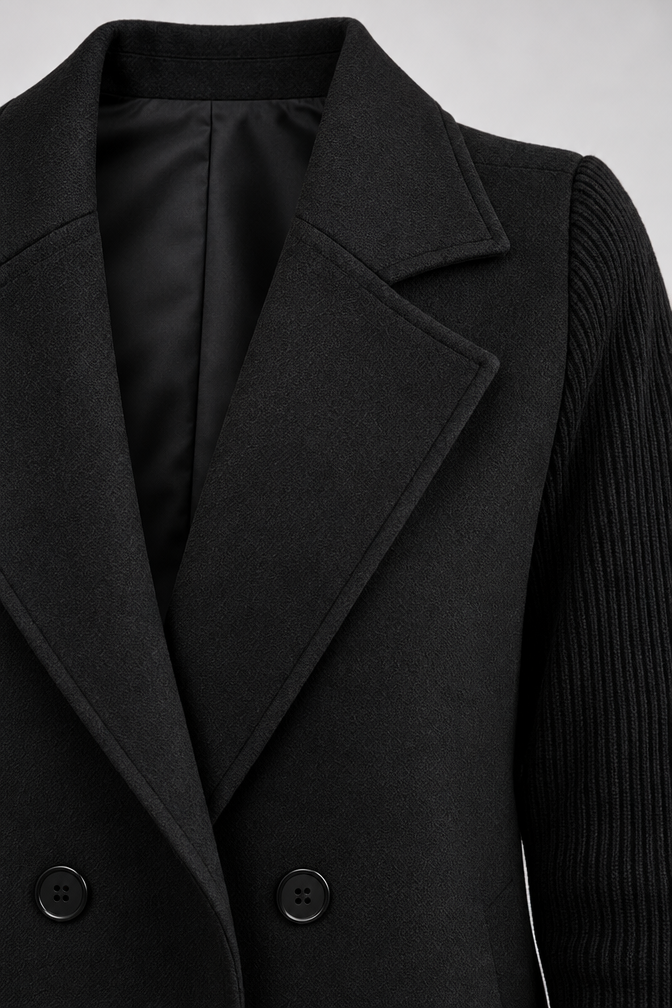 Knit Jacket – Women's Knit Sleeve Blazer Jacket — Black