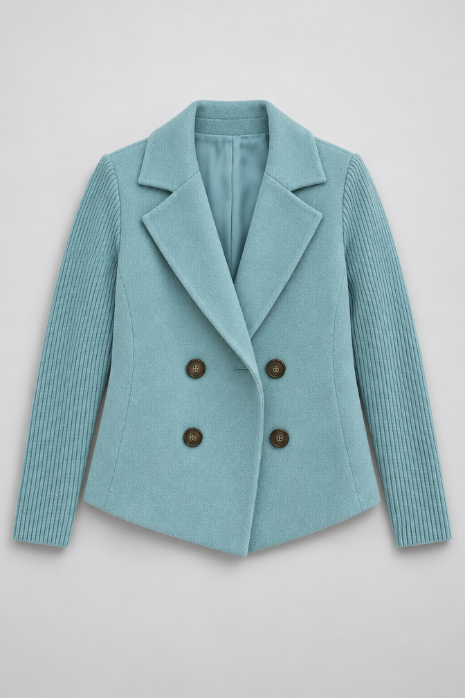 Knit Jacket – Women's Knit Sleeve Blazer Jacket — Sky Blue