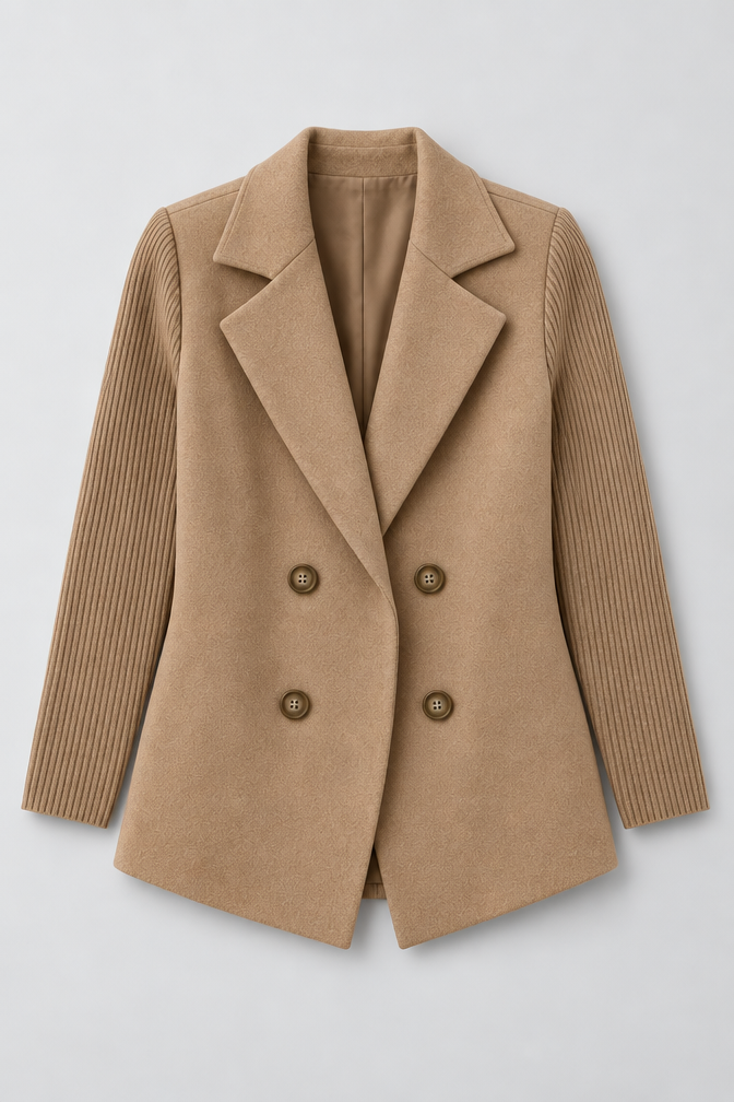 Knit Jacket – Women's Knit Sleeve Blazer Jacket — Brown