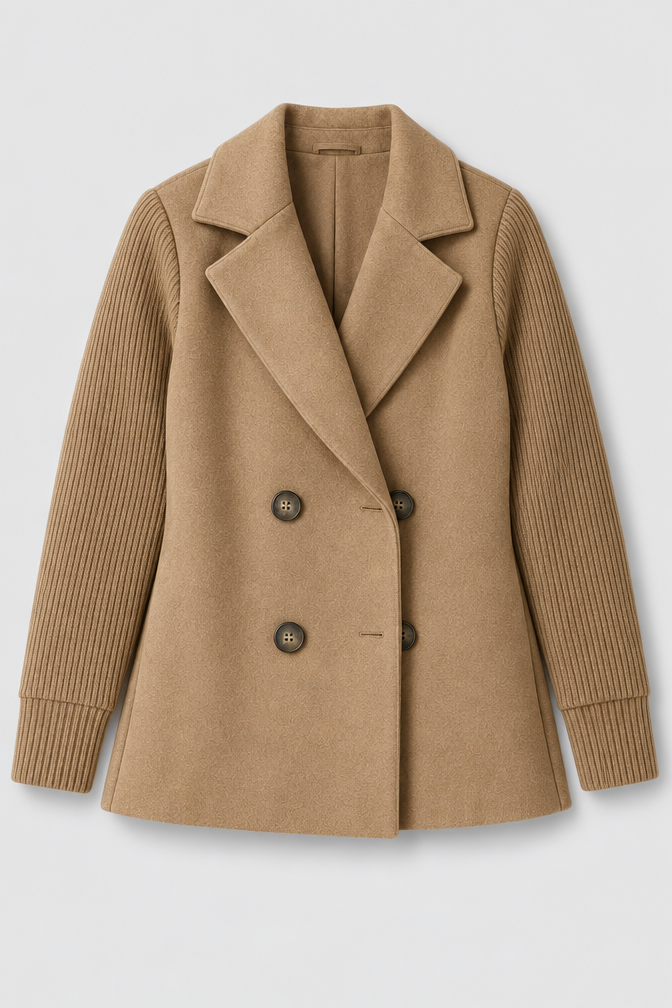 Knit Jacket – Women's Knit Sleeve Blazer Jacket — Khaki