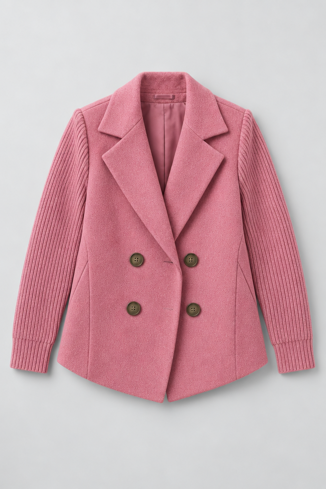 Knit Jacket – Women's Knit Sleeve Blazer Jacket — Pink