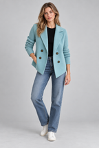 Knit Jacket – Women's Knit Sleeve Blazer Jacket — Sky Blue