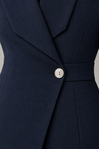 Suit – Women's Business Suit with Wide-Leg Trousers — Navy
