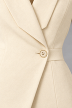 Suit – Women's Business Suit with Wide-Leg Trousers — Beige