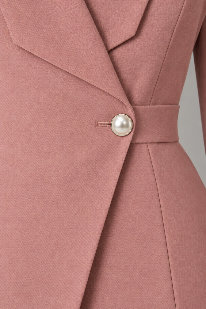 Suit – Women's Business Suit with Wide-Leg Trousers — Pink