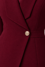 Suit – Women's Business Suit with Wide-Leg Trousers — Dark red