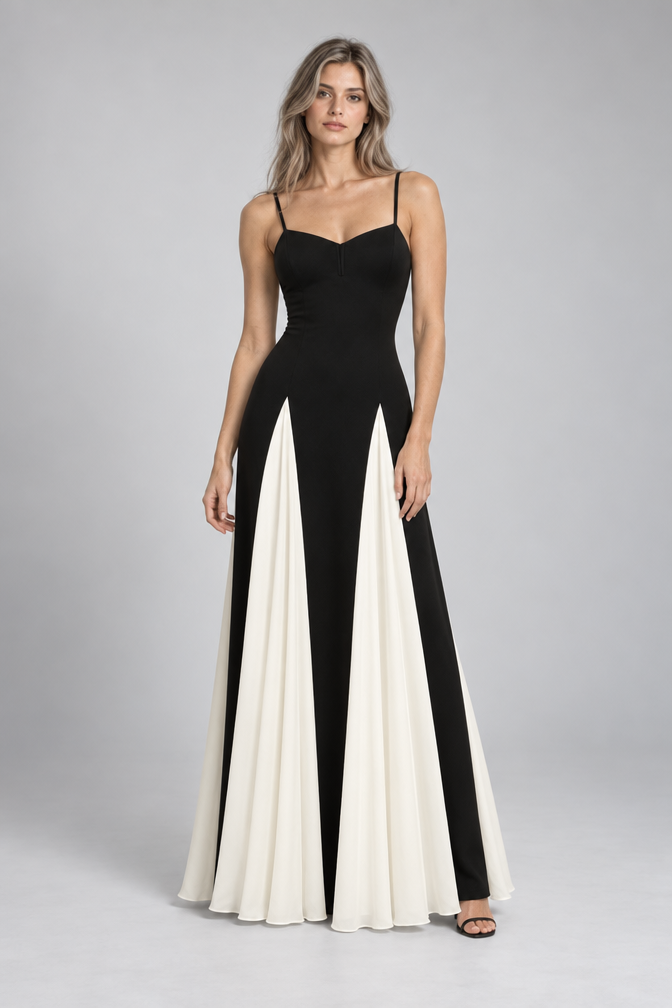 Maxi Dress – Black Splice Maxi Dress