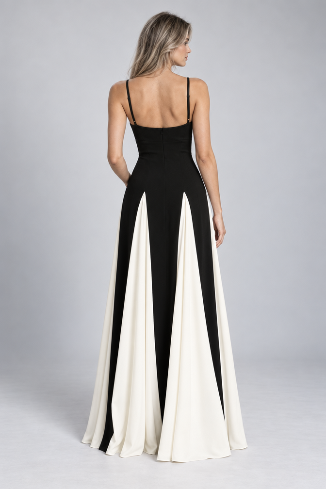 Maxi Dress – Black Splice Maxi Dress