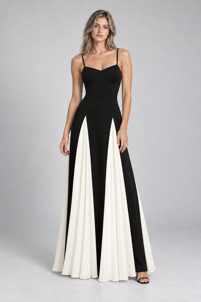 Maxi Dress – Black Splice Maxi Dress