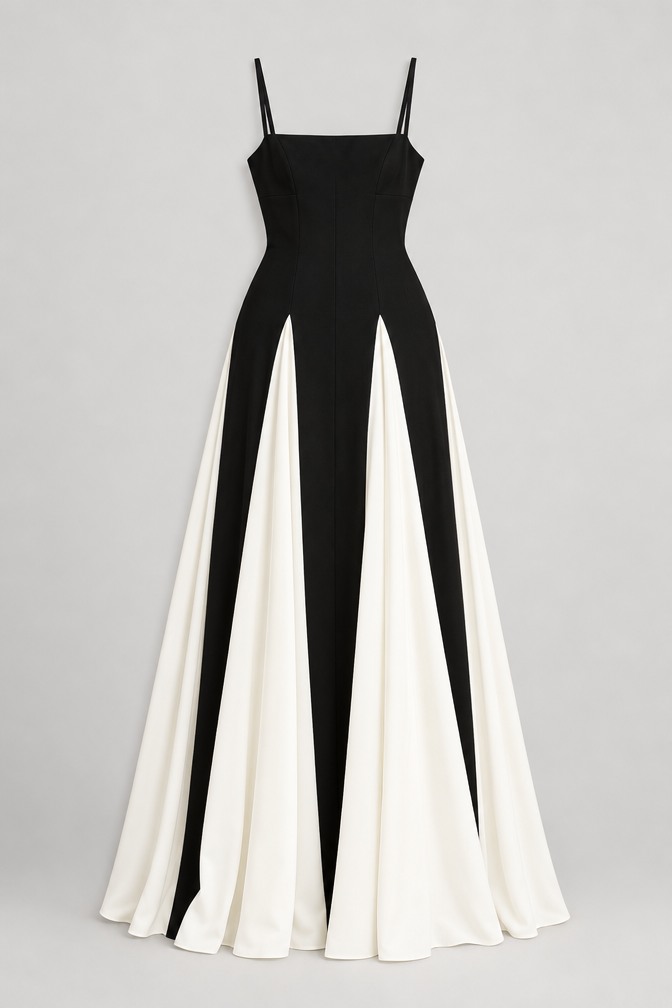Maxi Dress – Black Splice Maxi Dress