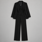 Avery – Women's Three-Piece Coat Suit Set — Black