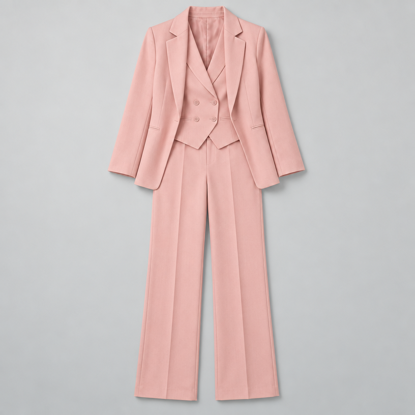 Avery – Women's Three-Piece Coat Suit Set — Pink